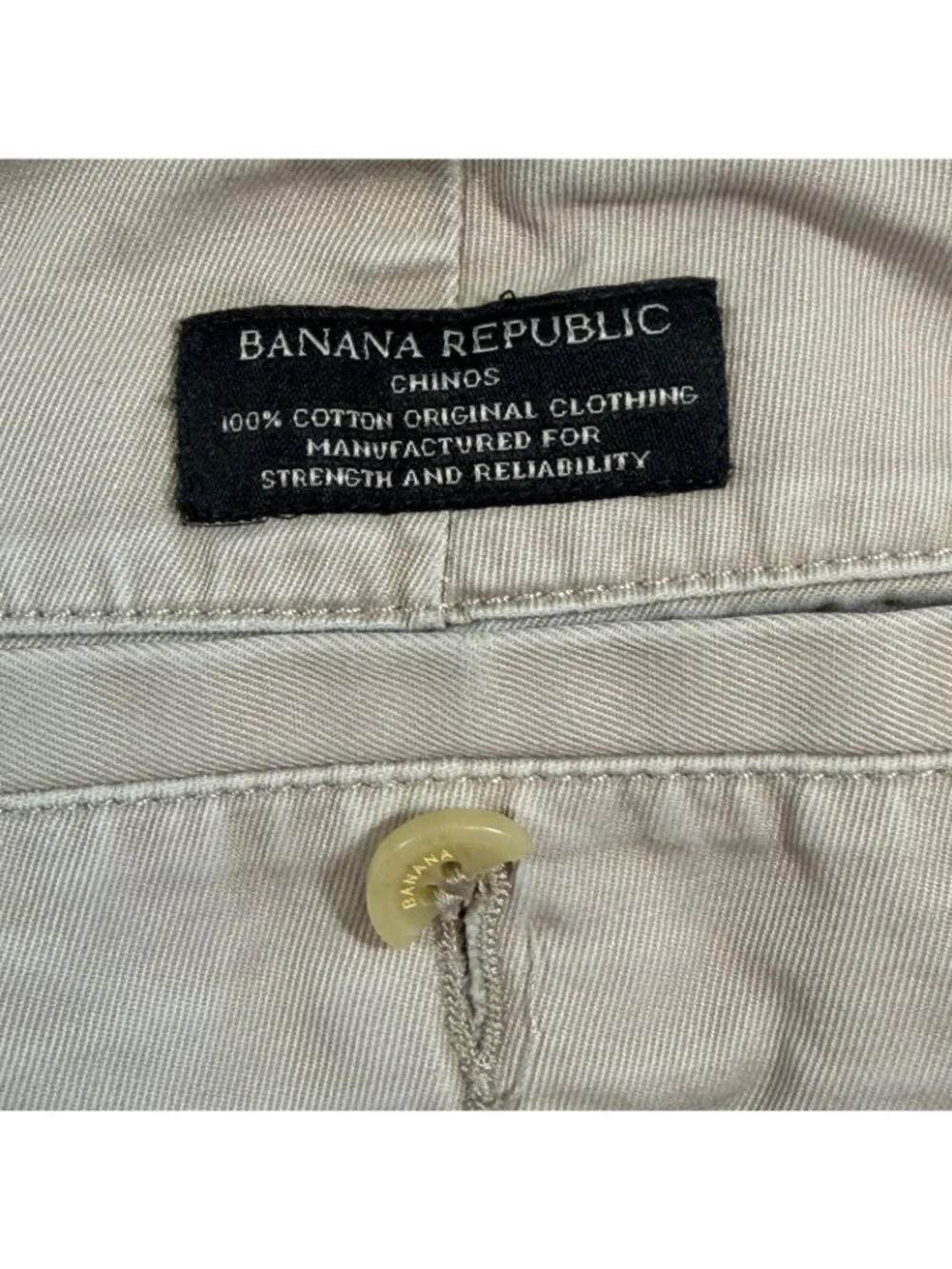 Banana Republic Gavin Chino Pants Men 34x32 Beige Khaki Straight Casual Cotton